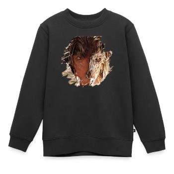 Krampus Percht Devil 2317 - Sweat Premium enfant bio - noir - Devant - AI Model Kid Female (0cm)
