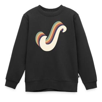 Buchstaben S - Kinder Premium Organic Sweatshirt - Schwarz - Vorne - AI Model Kid Female (0cm)