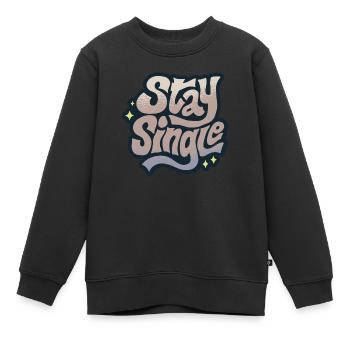 Célibataire seul - Sweat Premium enfant bio - noir - Devant - AI Model Kid Female (0cm)