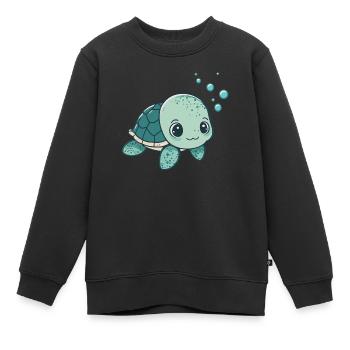 Cute little Baby Turtle - Kinder Premium Organic Sweatshirt - Schwarz - Vorne - AI Model Kid Female (0cm)