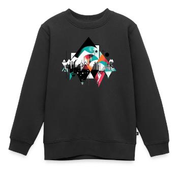 Géométrie urbaine - Sweat Premium enfant bio - noir - Devant - AI Model Kid Female (0cm)