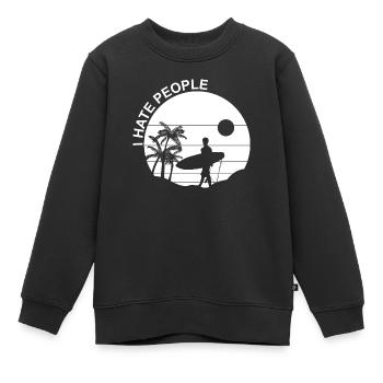 Surfing Surfboard Surfer Geschenkidee - Kinder Premium Organic Sweatshirt - Schwarz - Vorne - AI Model Kid Female (0cm)