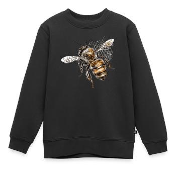 Bees are peaceful flying insects - Kids Premium Organic Sweatshirt - black - Front - AI Model Kid Female (0cm)