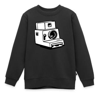 Appareil photo, Appareil photo vintage, , Ancien appareil photo, Ancien - Sweat Premium enfant bio - noir - Devant - AI Model Kid Female (0cm)