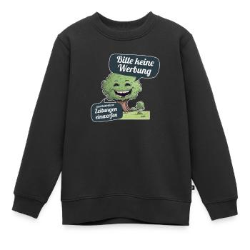 Bitte keine Werbung und kostenlosen Zeitungen - Kinder Premium Organic Sweatshirt - Schwarz - Vorne - AI Model Kid Female (0cm)