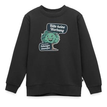 Bitte keine Werbung und kostenlosen Zeitungen - Kinder Premium Organic Sweatshirt - Schwarz - Vorne - AI Model Kid Female (0cm)