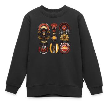Folklore africain - Sweat Premium enfant bio - noir - Devant - AI Model Kid Female (0cm)