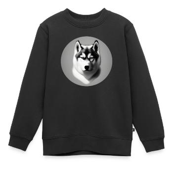 Husky Kreis - Kinder Premium Organic Sweatshirt - Schwarz - Vorne - AI Model Kid Female (0cm)