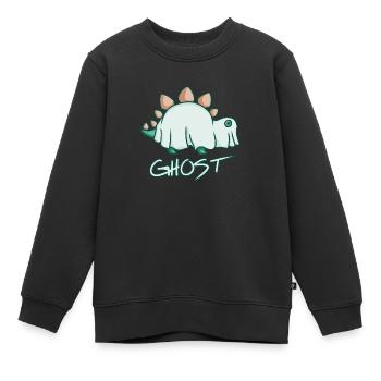 Stegosaurus verkleidet als Geist, Dino - Kinder Premium Organic Sweatshirt - Schwarz - Vorne - AI Model Kid Female (0cm)