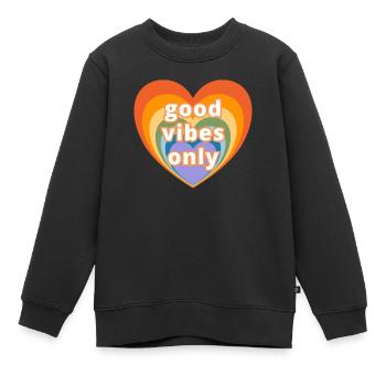Good vibes only - Sweat Premium enfant bio - noir - Devant - AI Model Kid Female (0cm)