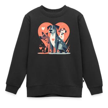 Hundeliebe - Kinder Premium Organic Sweatshirt - Schwarz - Vorne - AI Model Kid Female (0cm)