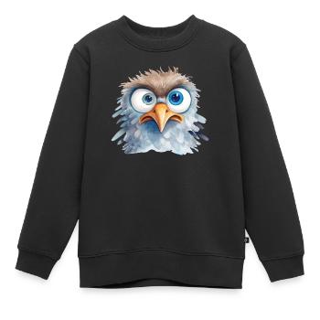 Aquarelle d’aigle Aquarelle - Sweat Premium enfant bio - noir - Devant - AI Model Kid Female (0cm)