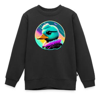Cyber Duck coloré - Sweat Premium enfant bio - noir - Devant - AI Model Kid Female (0cm)