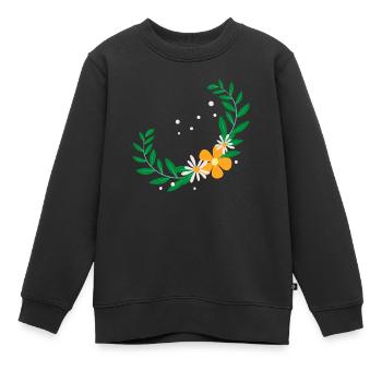 Flower Flower Plant - Sweat Premium enfant bio - noir - Devant - AI Model Kid Female (0cm)