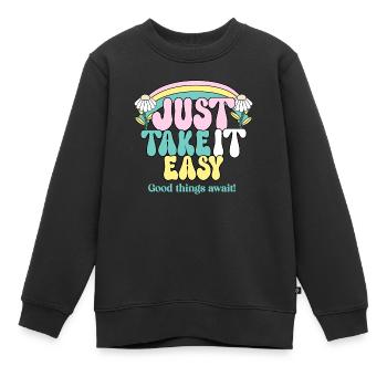 Allez-y doucement - Sweat Premium enfant bio - noir - Devant - AI Model Kid Female (0cm)