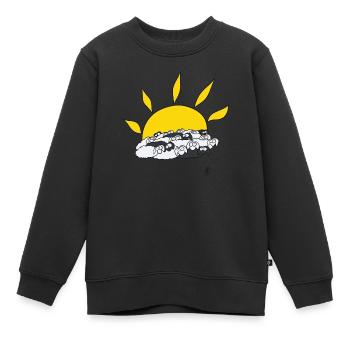 Moutons au lever du soleil - Sweat Premium enfant bio - noir - Devant - AI Model Kid Female (0cm)