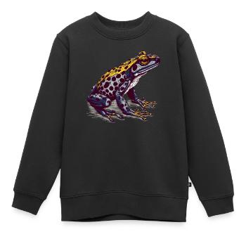 Der giftige Pfeilgiftfrosch lebt in den Tropen - Kinder Premium Organic Sweatshirt - Schwarz - Vorne - AI Model Kid Female (0cm)