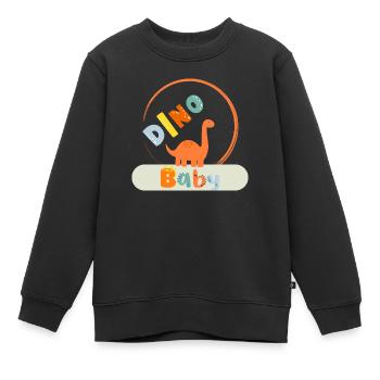 Dino Baby - Kinder Premium Organic Sweatshirt - Schwarz - Vorne - AI Model Kid Female (0cm)