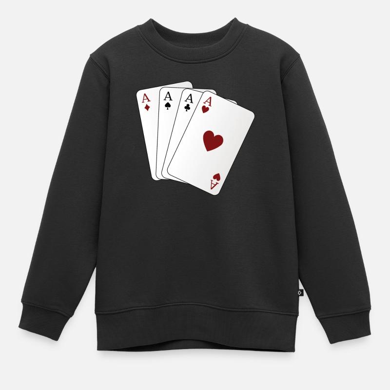 Spielkarten Ass - Kinder Premium Organic Sweatshirt - Schwarz