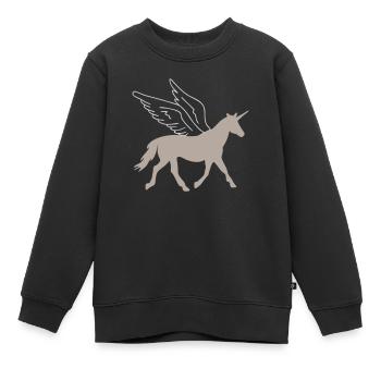 Licorne volante - Sweat Premium enfant bio - noir - Devant - AI Model Kid Female (0cm)