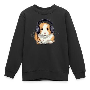 Mike le hasmter audiophile - Sweat Premium enfant bio - noir - Devant - AI Model Kid Female (0cm)