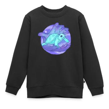 Cute Handpan Turtle - Kinder Premium Organic Sweatshirt - Schwarz - Vorne - AI Model Kid Female (0cm)