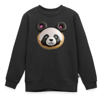 Panda Triple Donuts - Kinder Premium Organic Sweatshirt - Schwarz - Vorne - AI Model Kid Female (0cm)