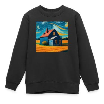 Weizenfeld im Norden Bayerns - Kinder Premium Organic Sweatshirt - Schwarz - Vorne - AI Model Kid Female (0cm)