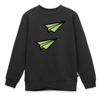 papierflieger 2 - Kinder Premium Organic Sweatshirt - Schwarz - Vorne - AI Model Kid Female (0cm)