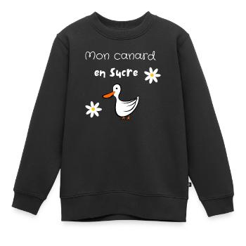 Mon canard en sucre - Sweat Premium enfant bio - noir - Devant - AI Model Kid Female (0cm)