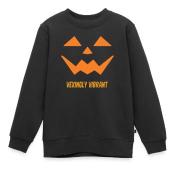 Halloween citrouille Jack O lanterne citrouilles effrayantes - Sweat Premium enfant bio - noir - Devant - AI Model Kid Female (0cm)