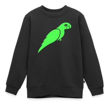 perroquet - Sweat Premium enfant bio - noir - Devant - AI Model Kid Female (0cm)
