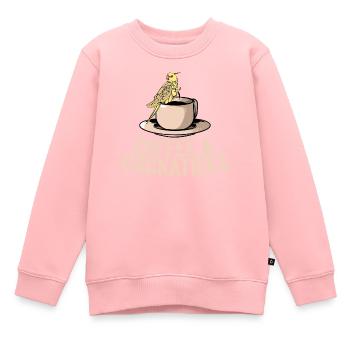Café et calopsittes Perroquet Propriétaire Oiseau Avian - Sweat Premium enfant bio - rose - Devant - AI Model Kid Female (0cm)