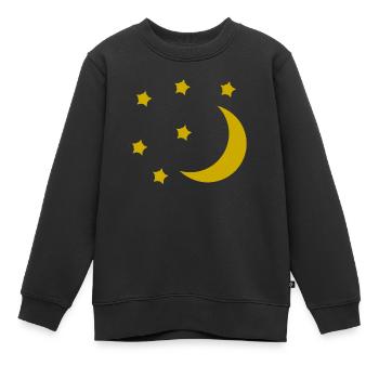 Mond und Sterne - Kinder Premium Organic Sweatshirt - Schwarz - Vorne - AI Model Kid Female (0cm)