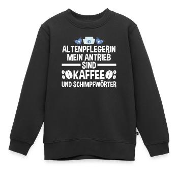 Pflege Kaffee Pflegekraft AltenPflegerinin - Kinder Premium Organic Sweatshirt - Schwarz - Vorne - AI Model Kid Female (0cm)