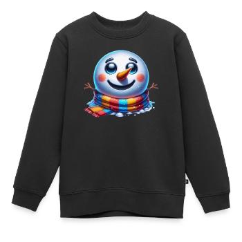 Neige très amusante ! T-shirt bonhomme de neige pour les jours de givre - Sweat Premium enfant bio - noir - Devant - AI Model Kid Female (0cm)