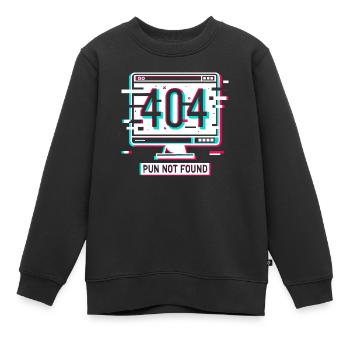 Fehler 404: Wortspiel nicht gefunden - Kinder Premium Organic Sweatshirt - Schwarz - Vorne - AI Model Kid Female (0cm)