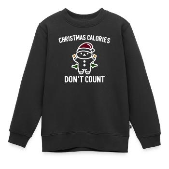 Les calories de Noël ne comptent pas - Sweat Premium enfant bio - noir - Devant - AI Model Kid Female (0cm)