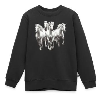 Pferde - Kinder Premium Organic Sweatshirt - Schwarz - Vorne - AI Model Kid Female (0cm)