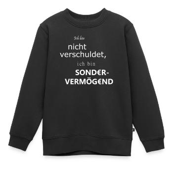 Ich bin sondervermögend - Kinder Premium Organic Sweatshirt - Schwarz - Vorne - AI Model Kid Female (0cm)