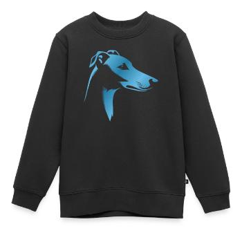 Greyhound Greyhound, Dog Head, Blue Drawing - Kids Premium Organic Sweatshirt - black - Front - AI Model Kid Female (0cm)