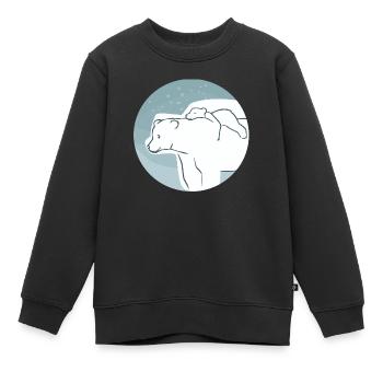 Eisbär mit Jungem - Kinder Premium Organic Sweatshirt - Schwarz - Vorne - AI Model Kid Female (0cm)