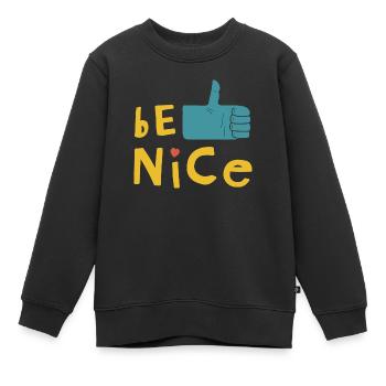 Soyez gentil - Sweat Premium enfant bio - noir - Devant - AI Model Kid Female (0cm)