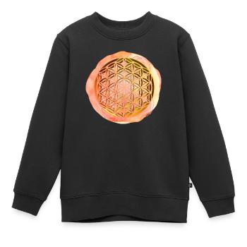 Lebensblume 3D - Kinder Premium Organic Sweatshirt - Schwarz - Vorne - AI Model Kid Female (0cm)