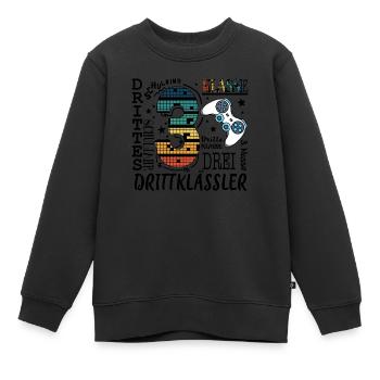 3. Klasse Gaming - Kinder Premium Organic Sweatshirt - Schwarz - Vorne - AI Model Kid Female (0cm)