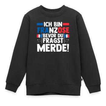 Franzose Französisch Frankreich - Kinder Premium Organic Sweatshirt - Schwarz - Vorne - AI Model Kid Female (0cm)
