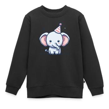 Party Elephant - Kids Premium Organic Sweatshirt - black - Front - AI Model Kid Female (0cm)