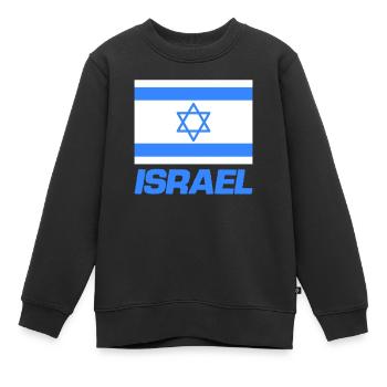 israel fahne - Kinder Premium Organic Sweatshirt - Schwarz - Vorne - AI Model Kid Female (0cm)