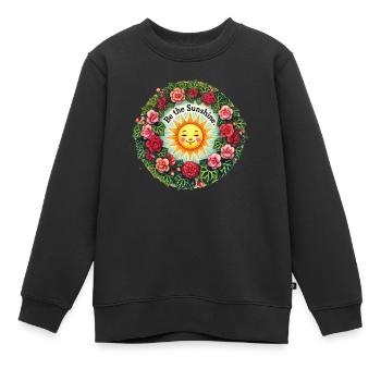 Sei der Sonnenschein - Kinder Premium Organic Sweatshirt - Schwarz - Vorne - AI Model Kid Female (0cm)