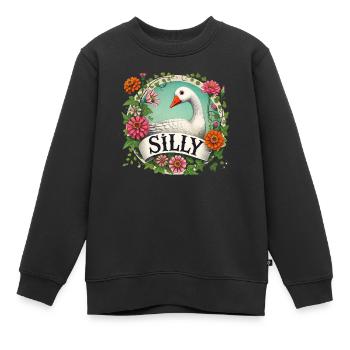 Oie idiote - Sweat Premium enfant bio - noir - Devant - AI Model Kid Female (0cm)